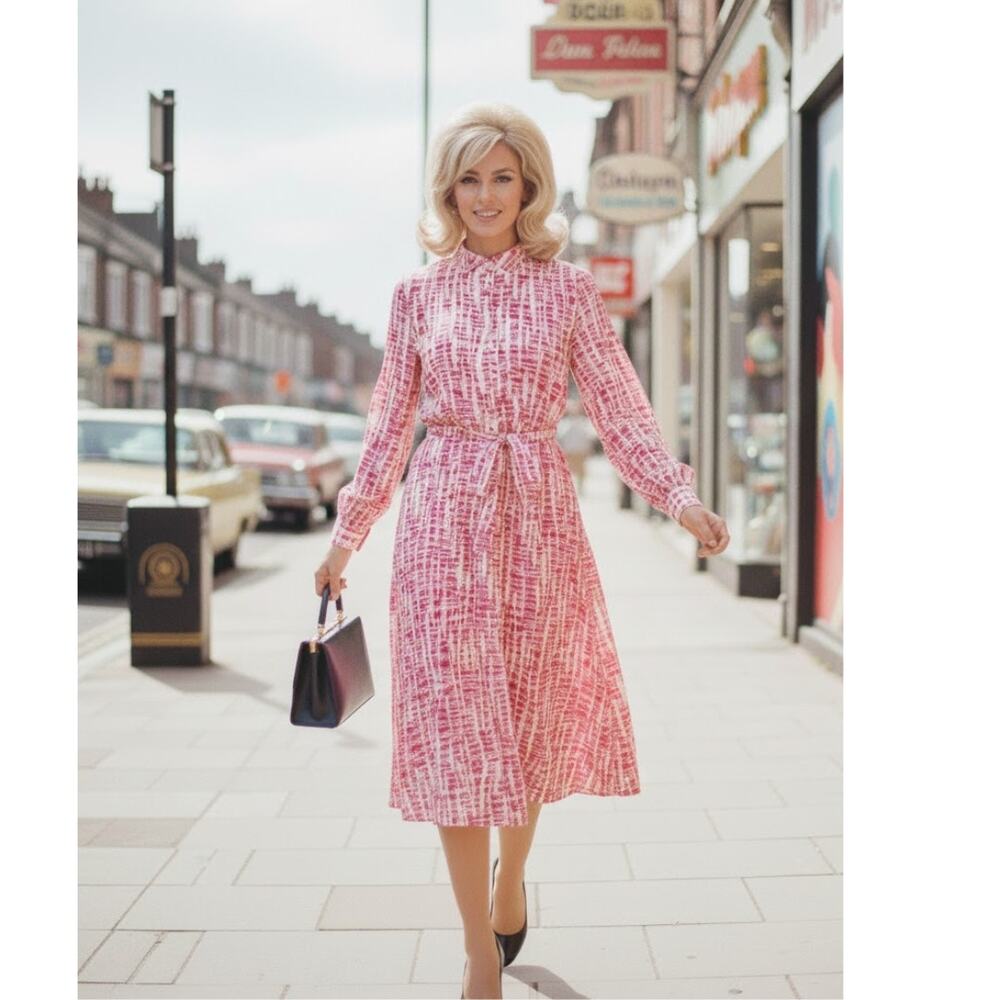 Vintage 1960's Eleanore Hadley Dress Pink